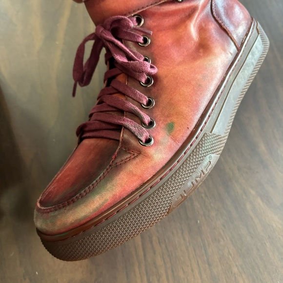 JUMP maroon/red  leather hi top sneaker 8 - Picture 8 of 13